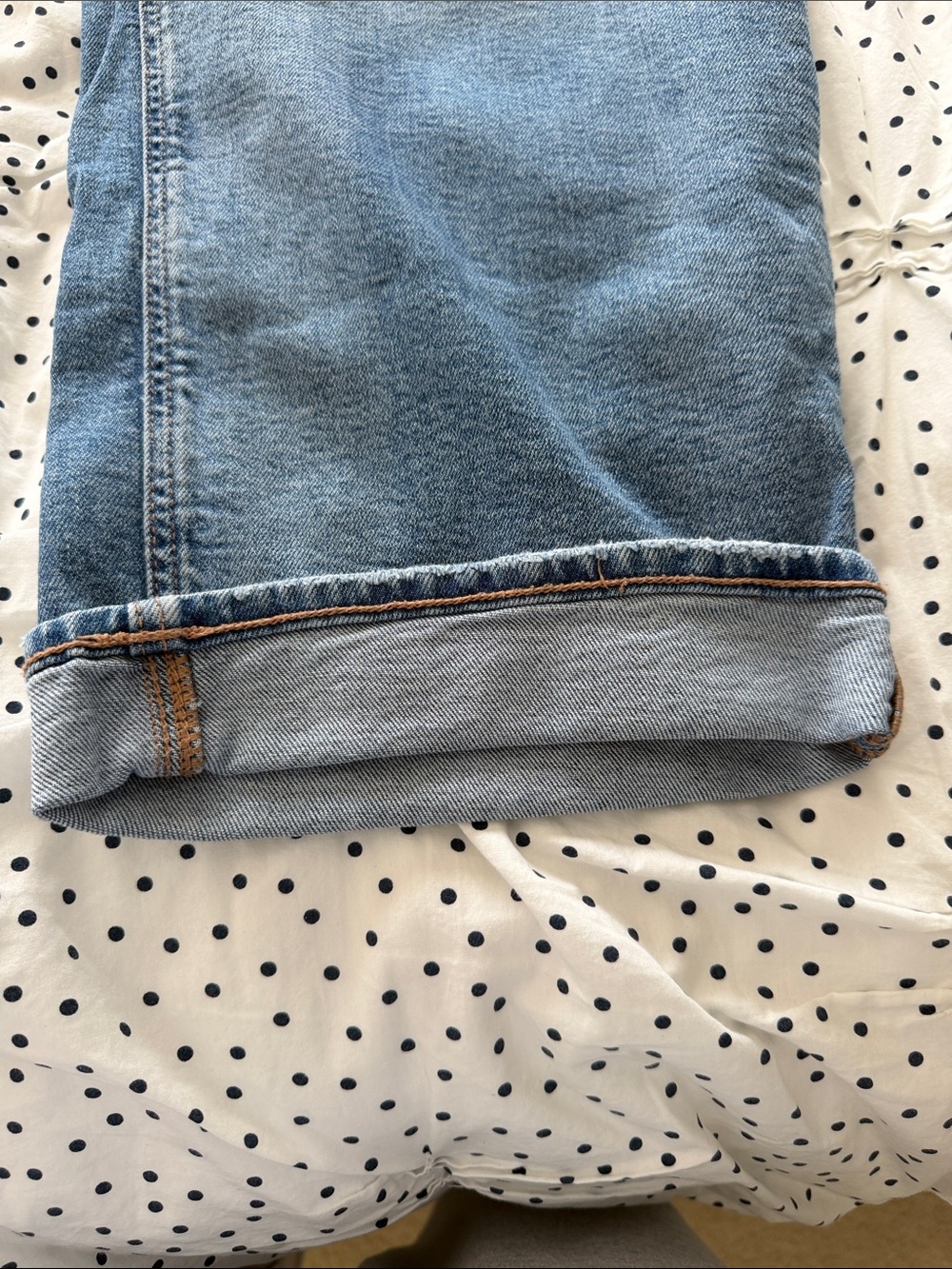 American Eagle Outfitters Light Blue Distressed Curvy Straight Jeans - Picture 3 of 10